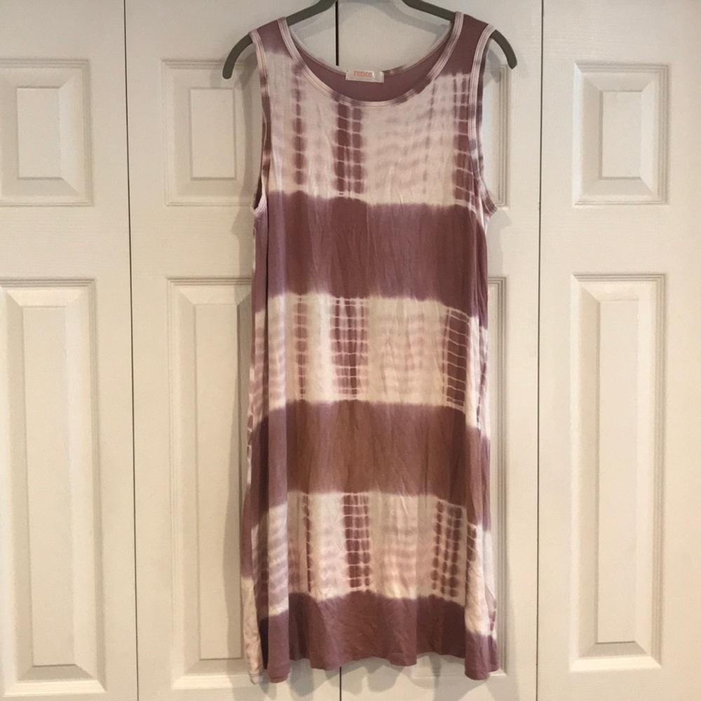 Mauve tye-dye dress. Flowy size Medium. Sleeveless